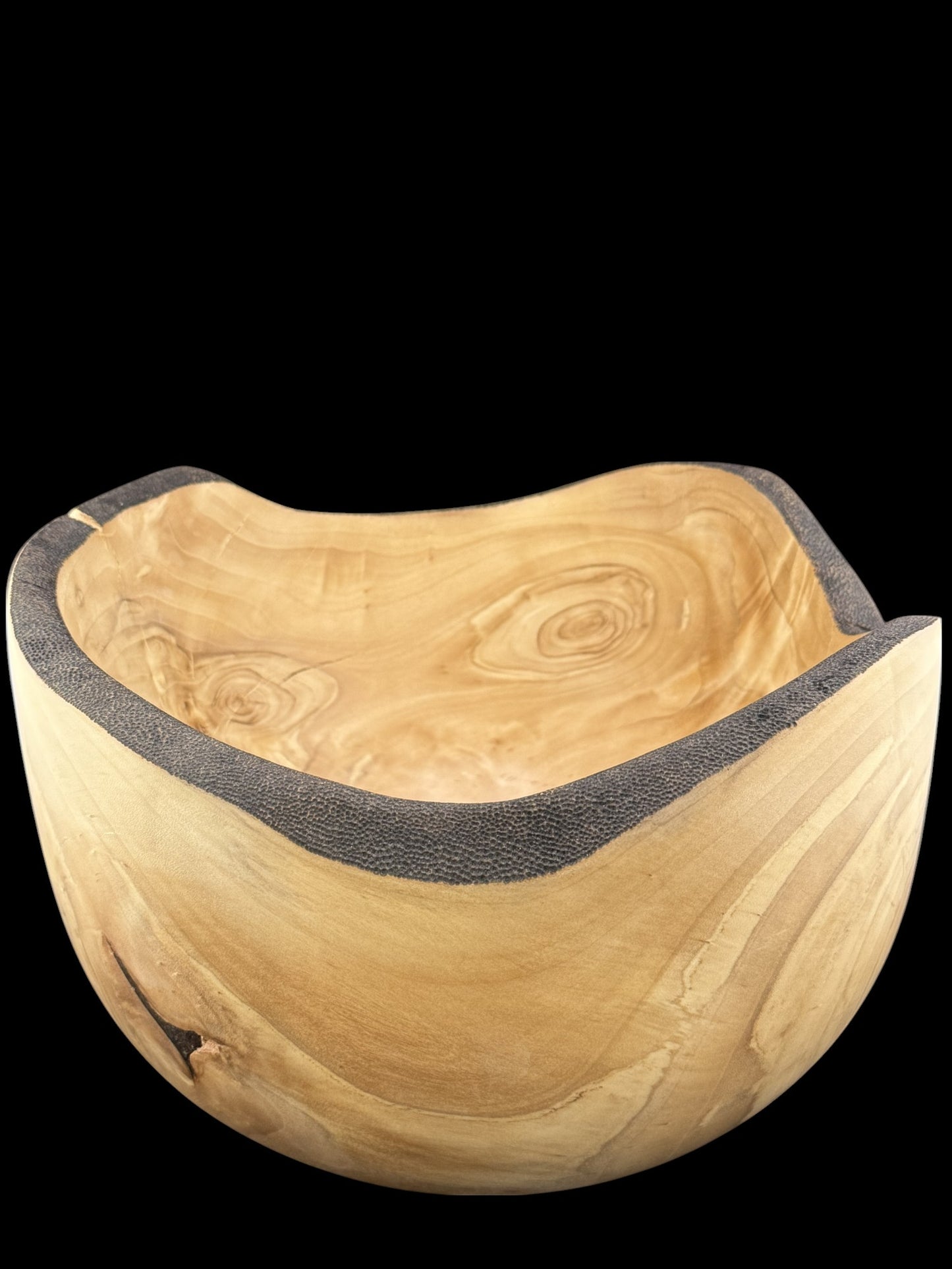 #25 Large cottonwood bowl with burned rim