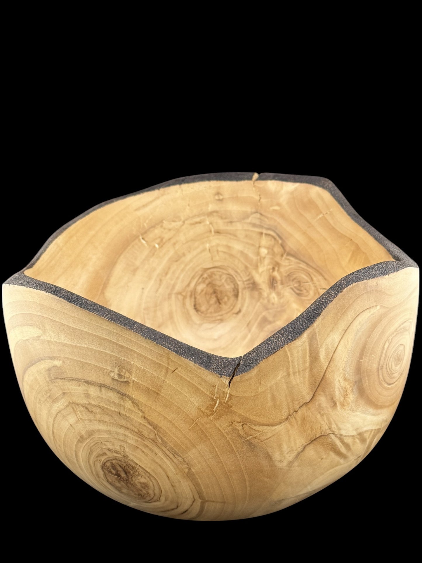 #25 Large cottonwood bowl with burned rim