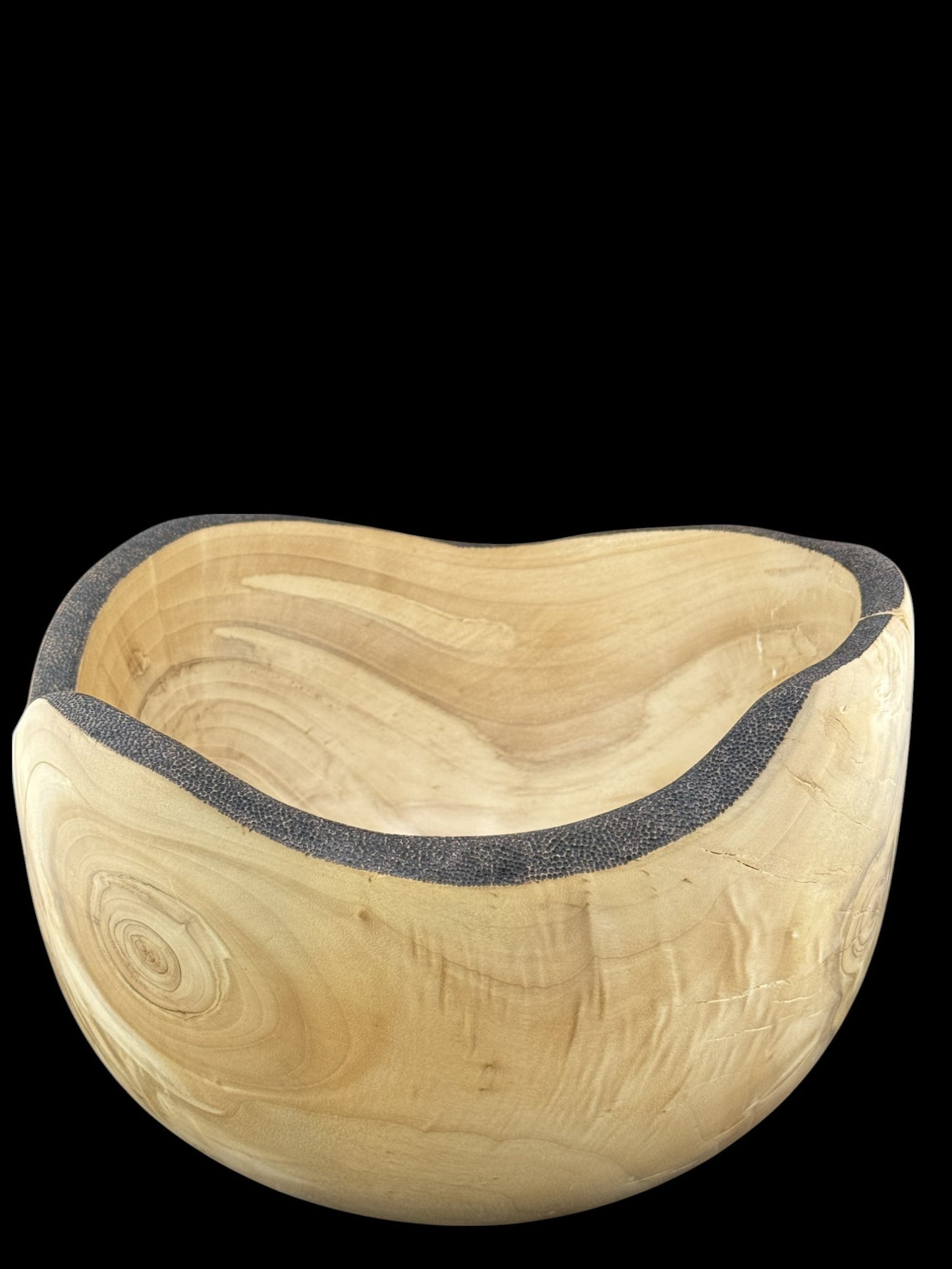 #25 Large cottonwood bowl with burned rim
