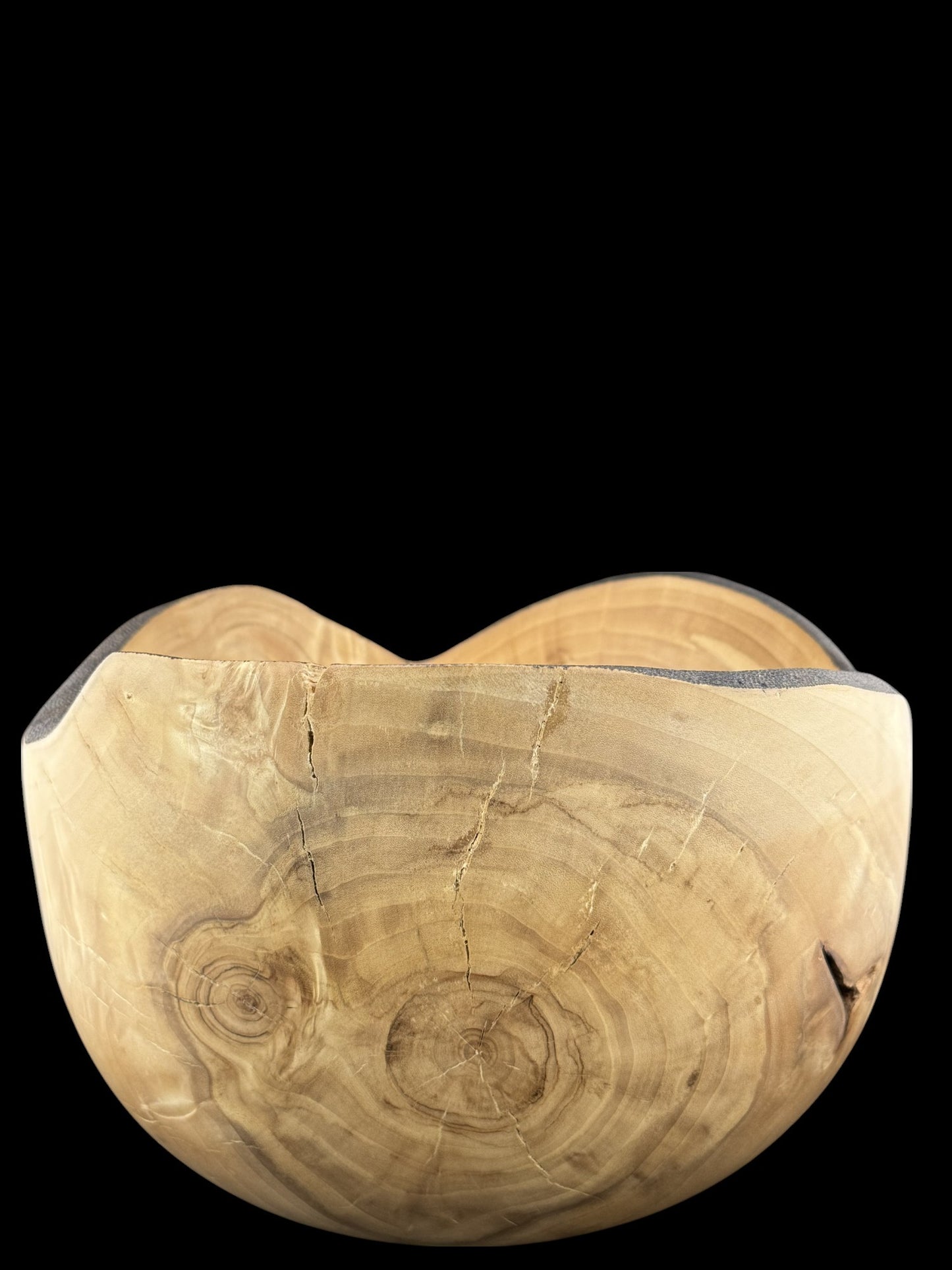 #25 Large cottonwood bowl with burned rim