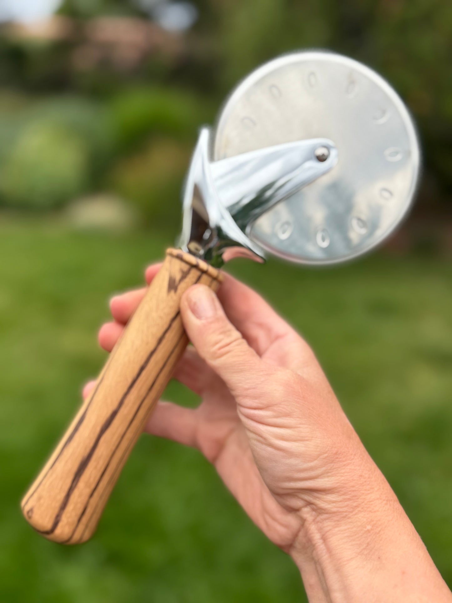 #55 Zebrawood Pizza Cutter
