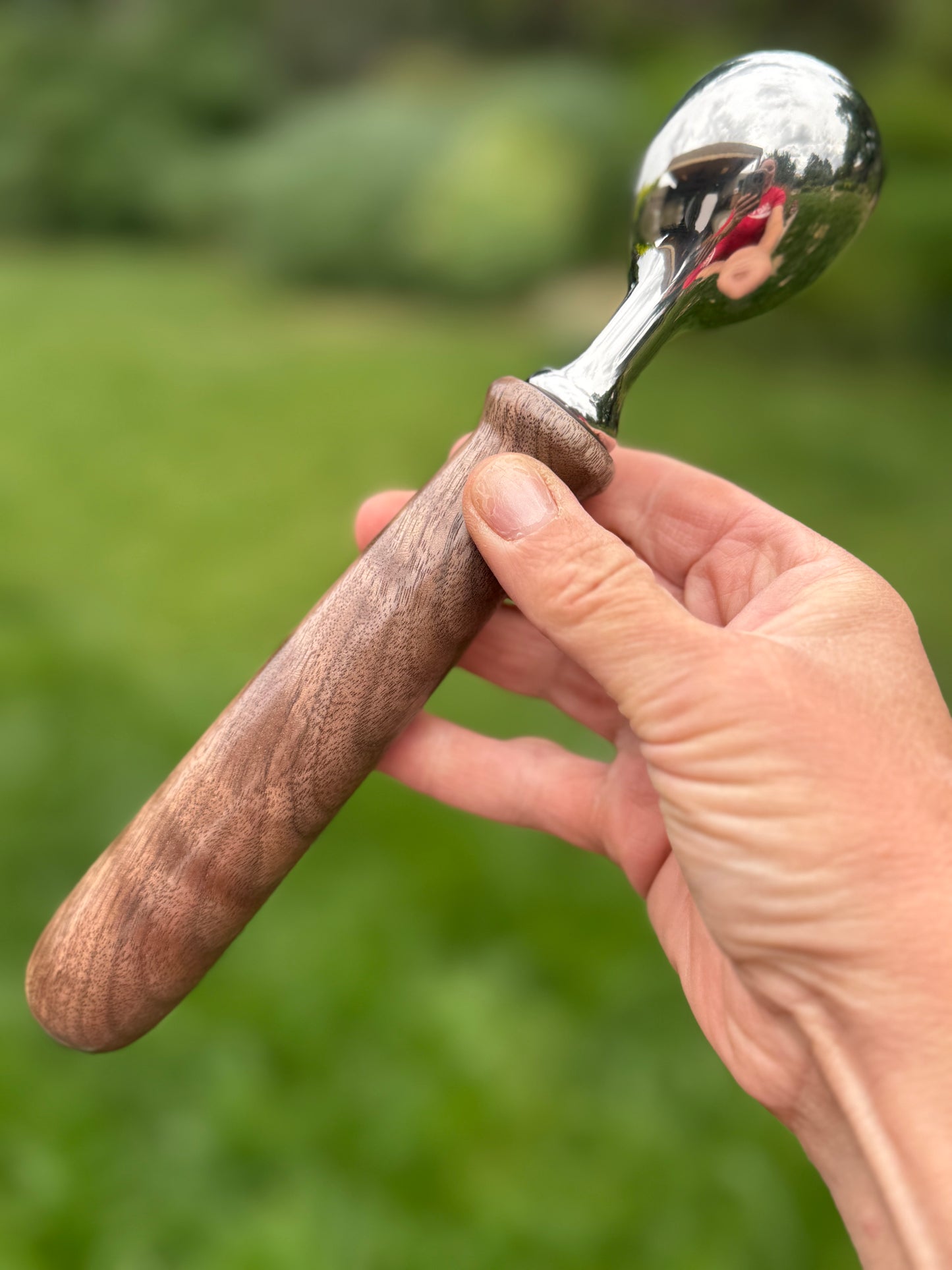 #96 - Curly Walnut Ice Cream Scoop with Fox Turquoise Cabochon