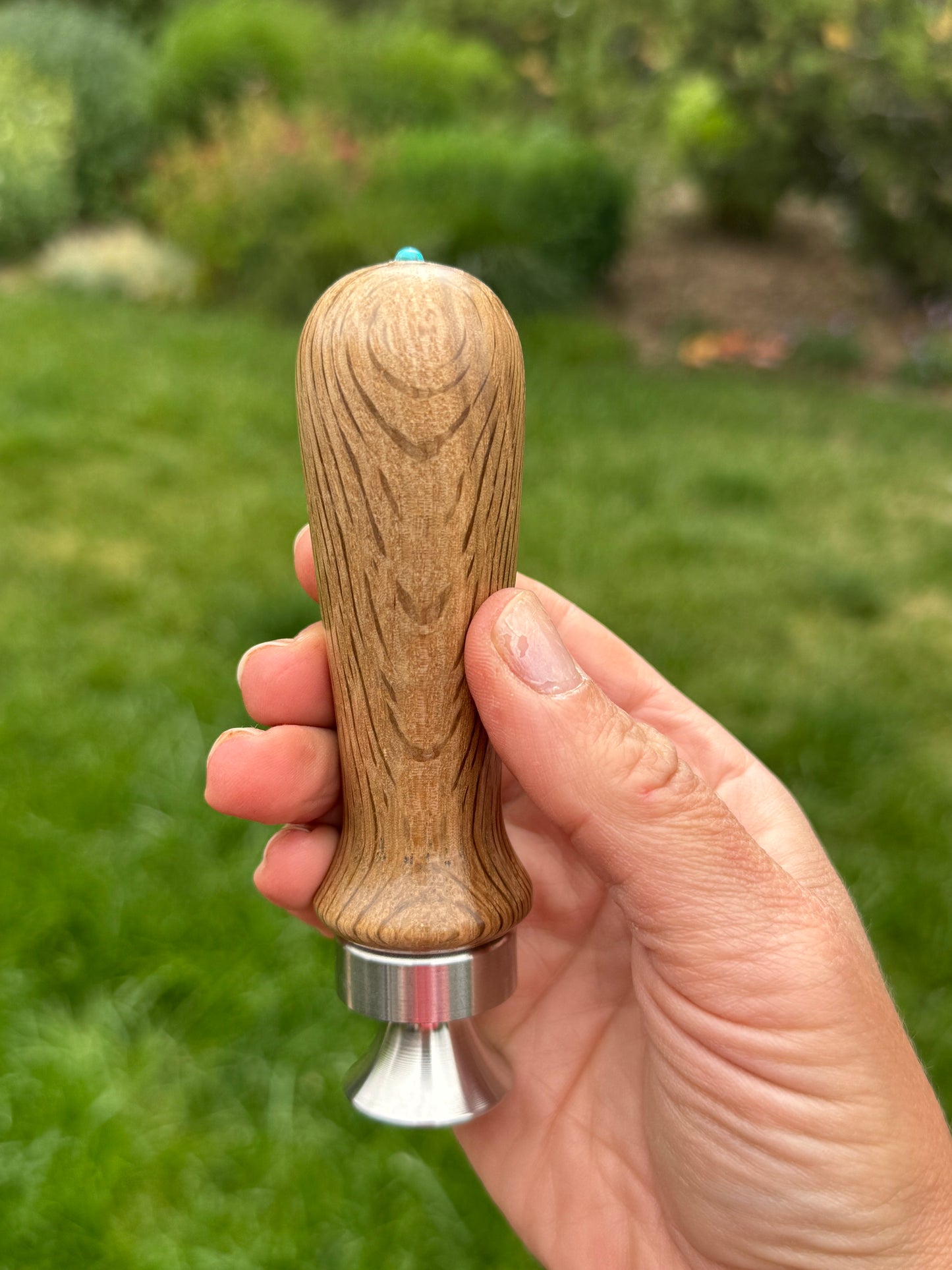 #104 - Post Oak Bottle Opener with Fox Turquoise Cabochon