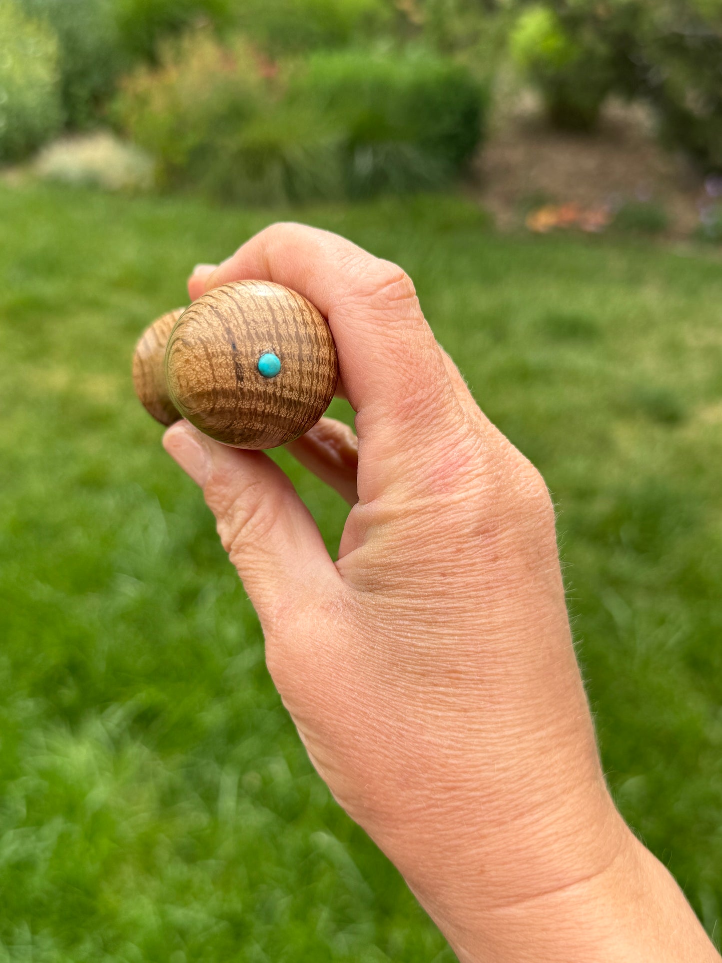 #104 - Post Oak Bottle Opener with Fox Turquoise Cabochon