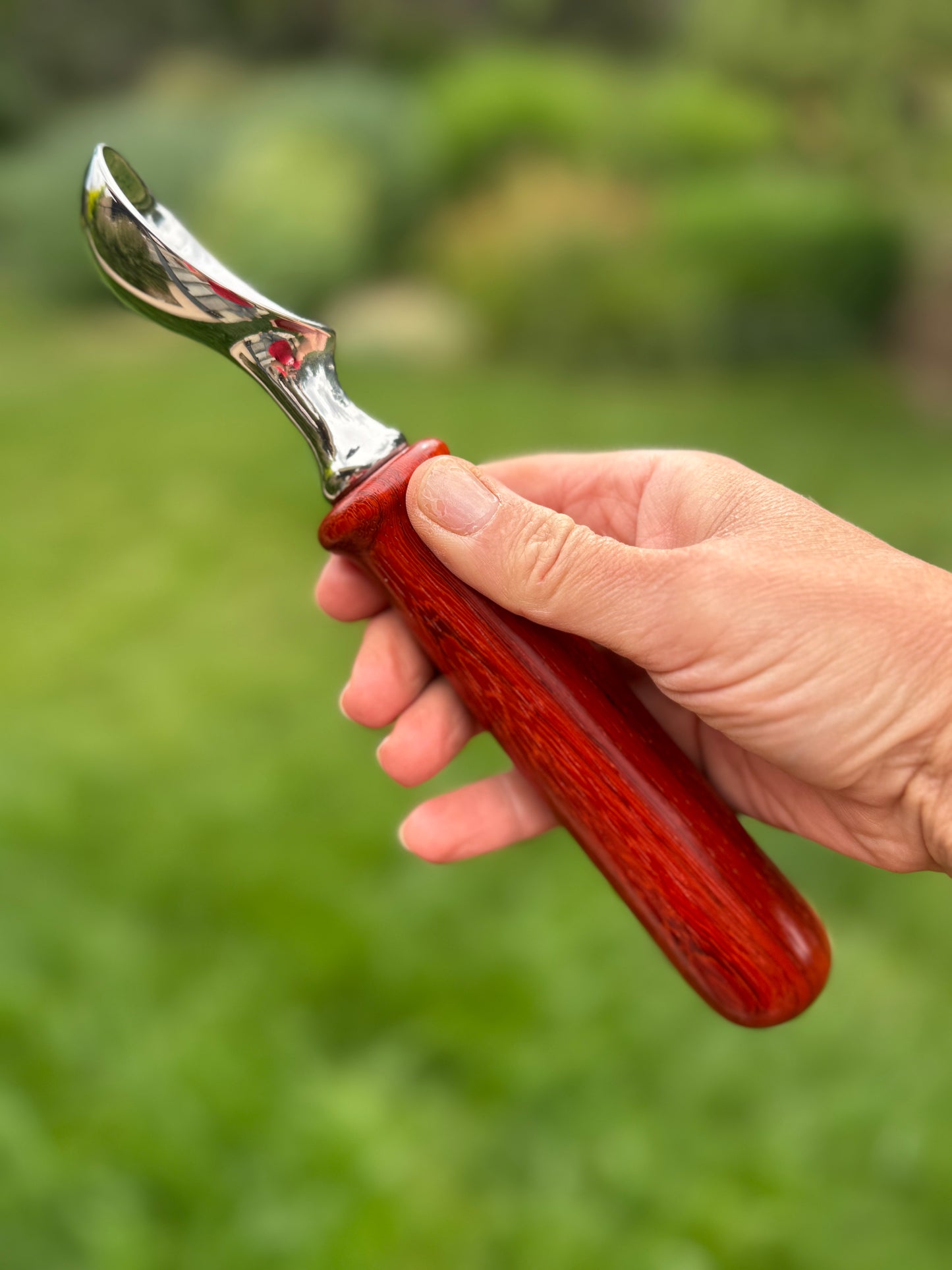 #90 Padauk Ice Cream Scoop with Fox Turquoise Cabochon