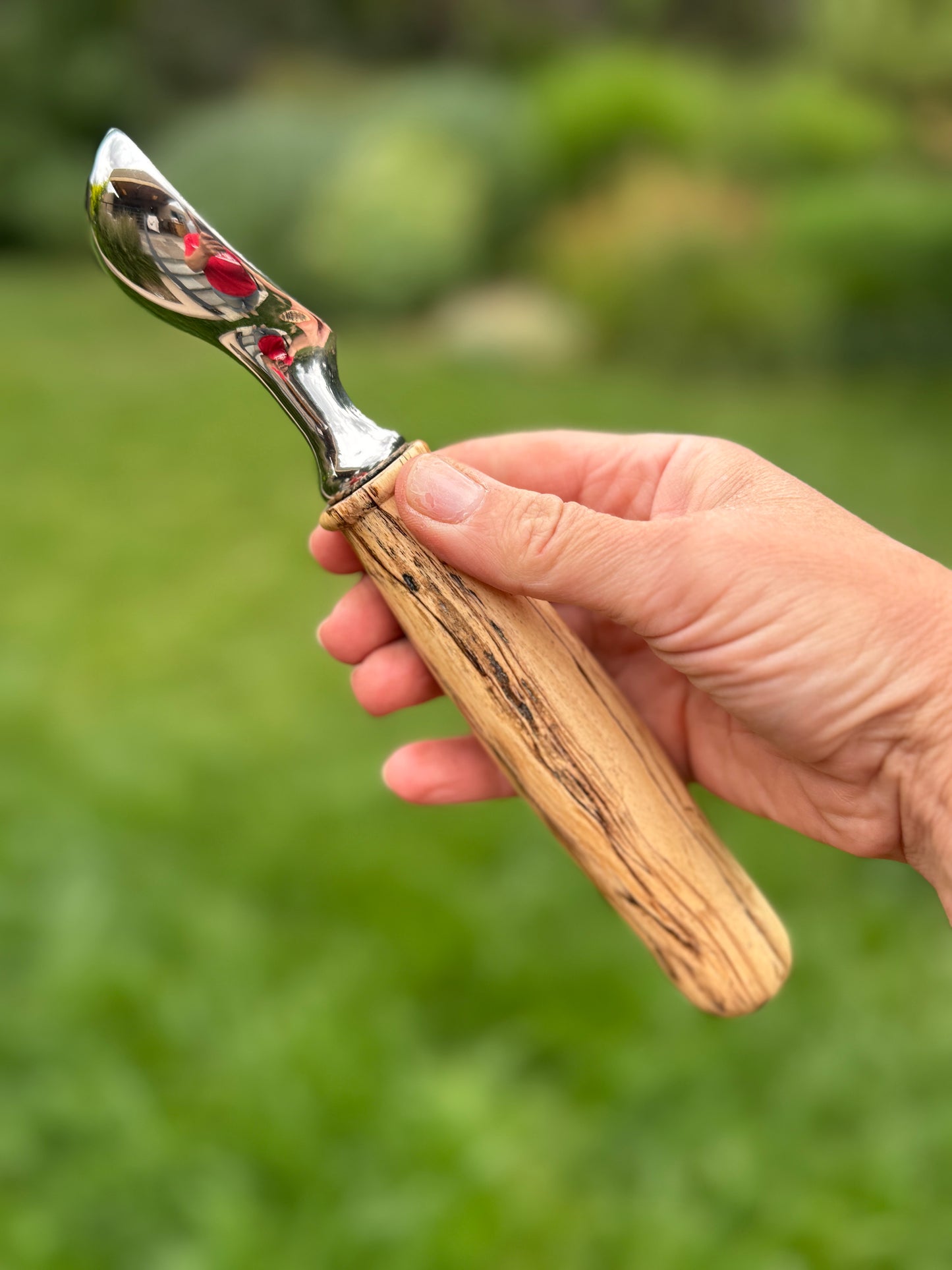 #93 - Spalted Beech Ice Cream Scoop with Fox Turquoise Cabochon