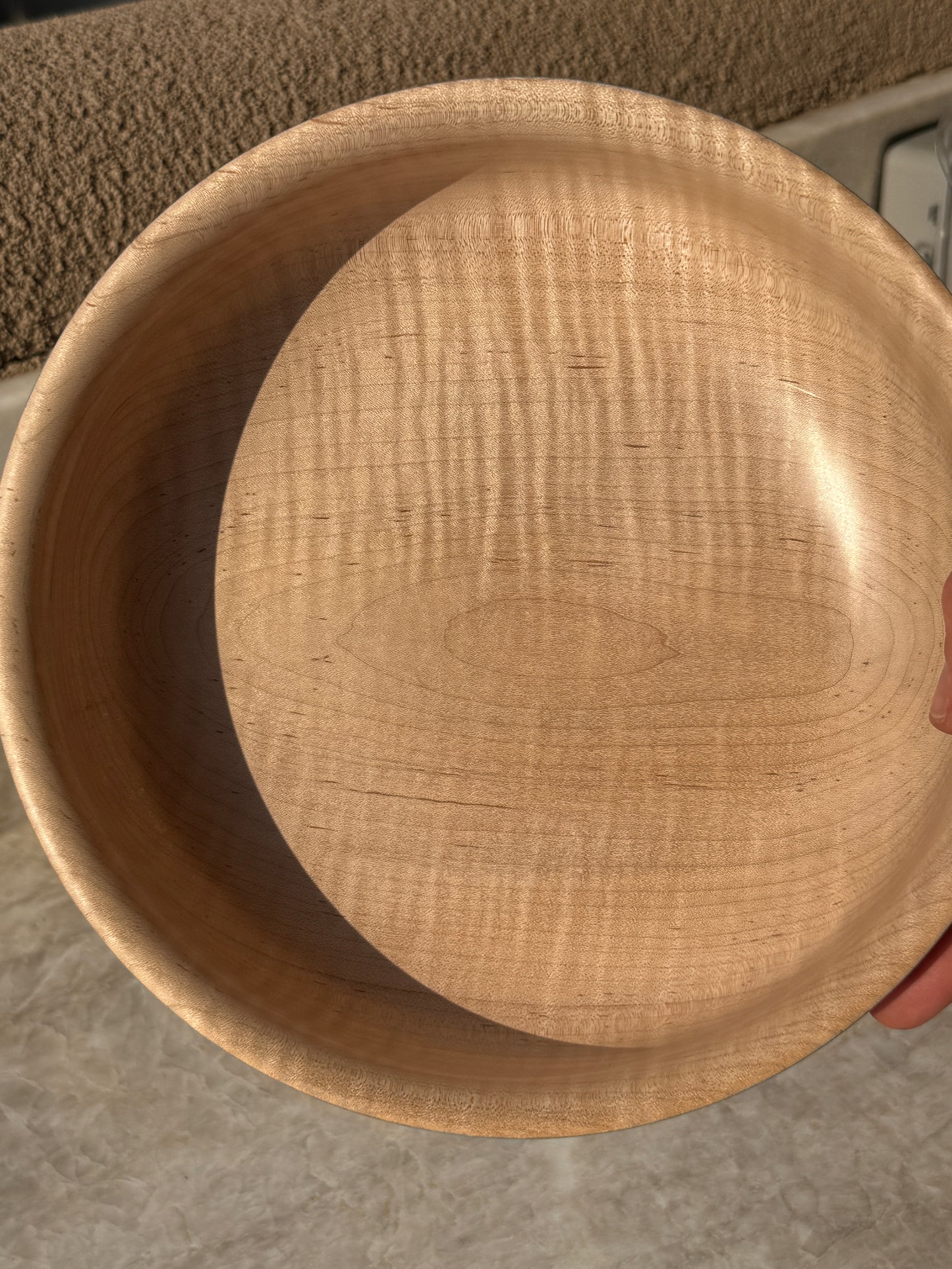 #120 - Blue Curly Maple Bowl