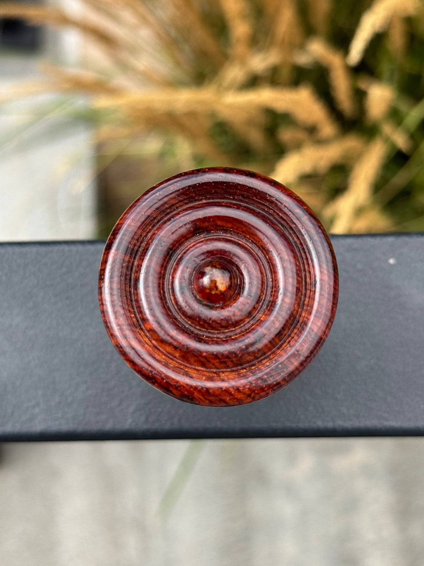 #124 - Cocobolo Whiskey Bottle Stopper with Amber Cabochon