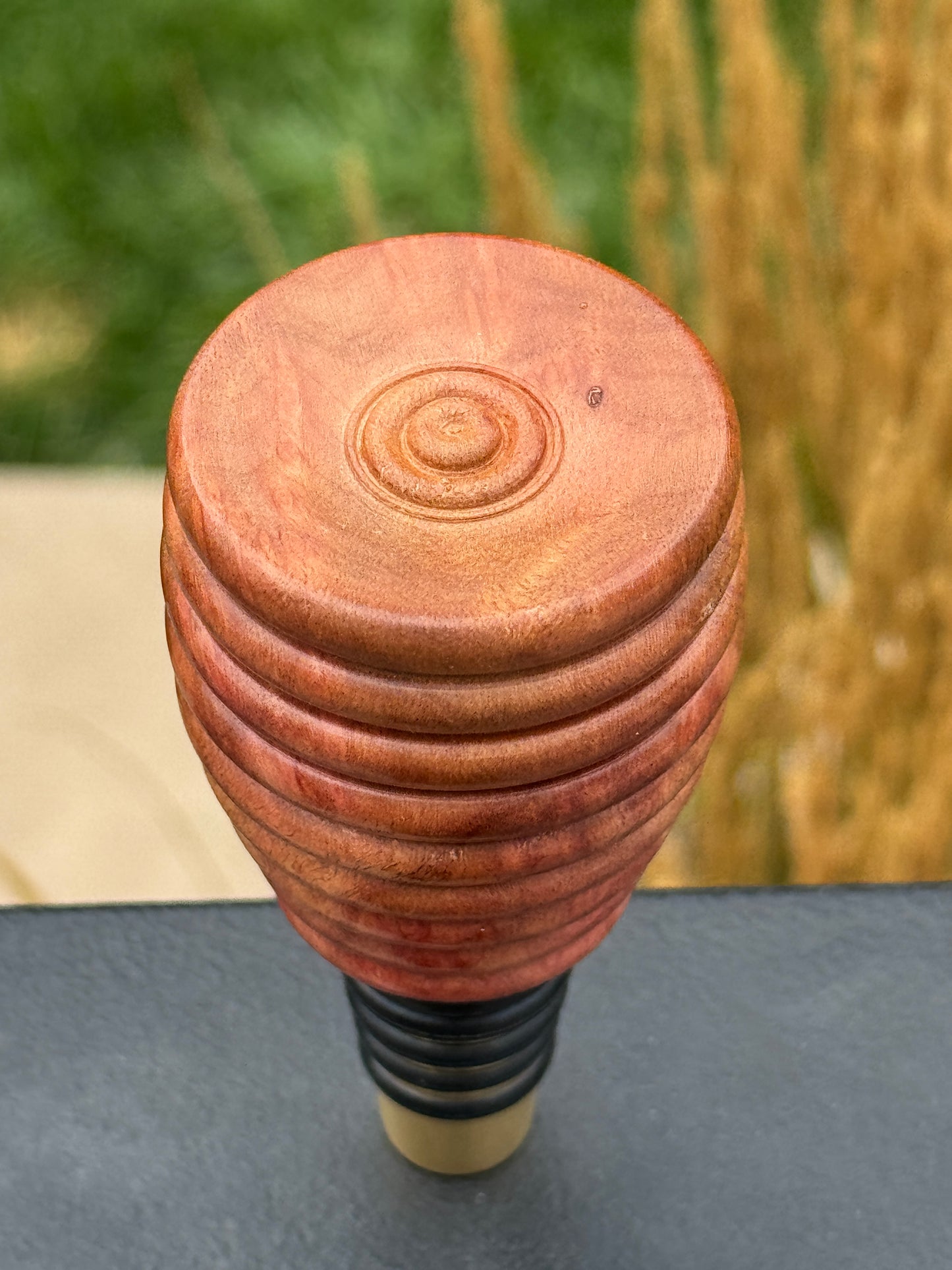 #129 - Camphor Burl Wine Bottle Stopper