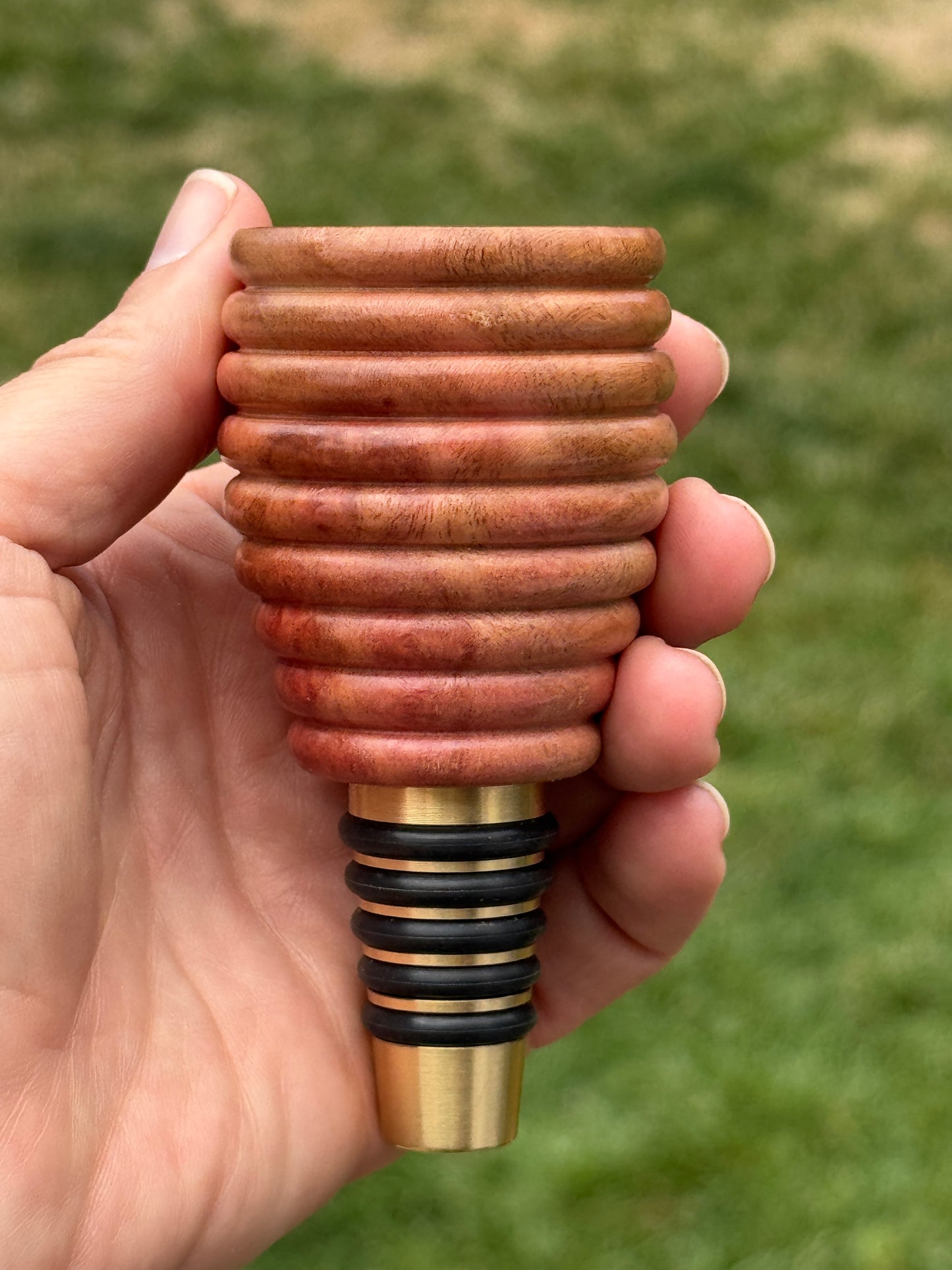 #129 - Camphor Burl Wine Bottle Stopper