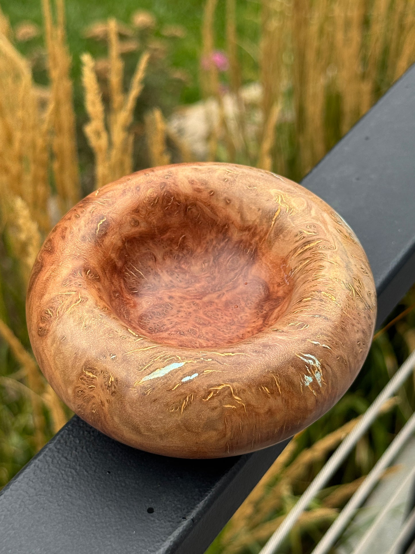 #136 - Coolibah Burl Bowl with Turquoise Inlay