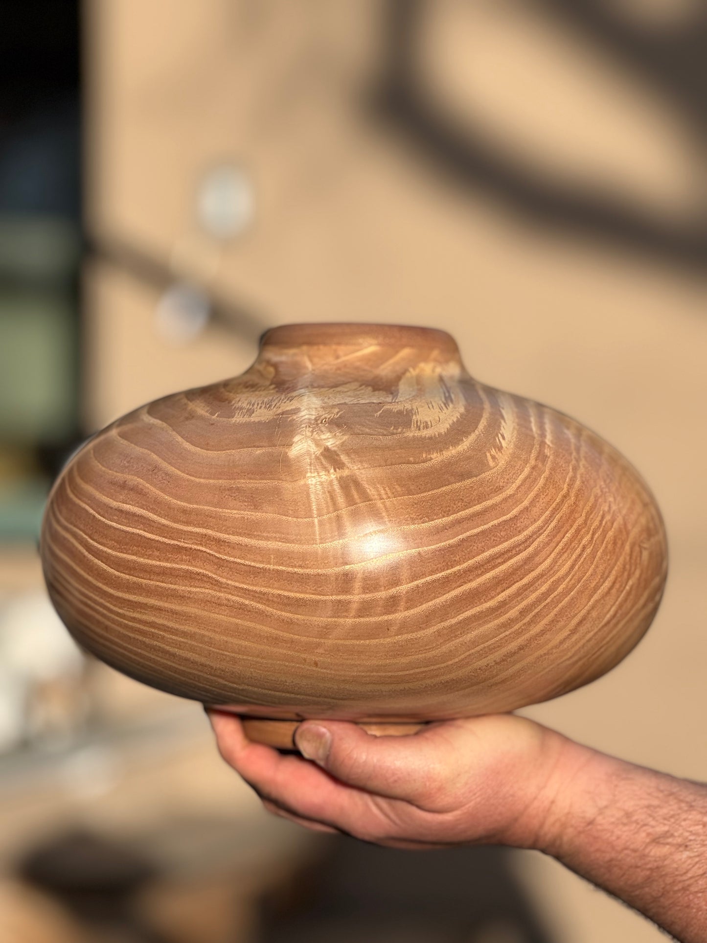 #80 Ash Vessel with Sapele Collar and Base