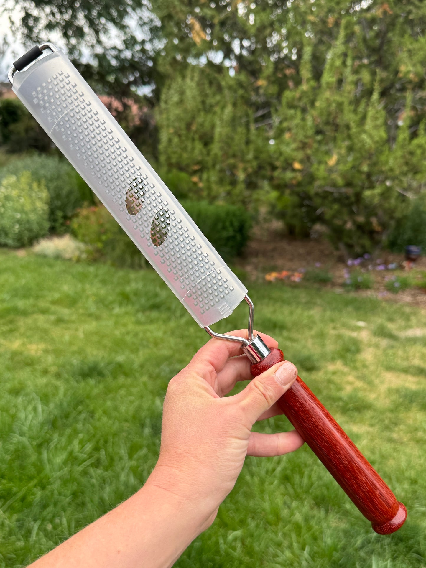 #91 Padauk Rasp Grater with Fox Turquoise Cabochon