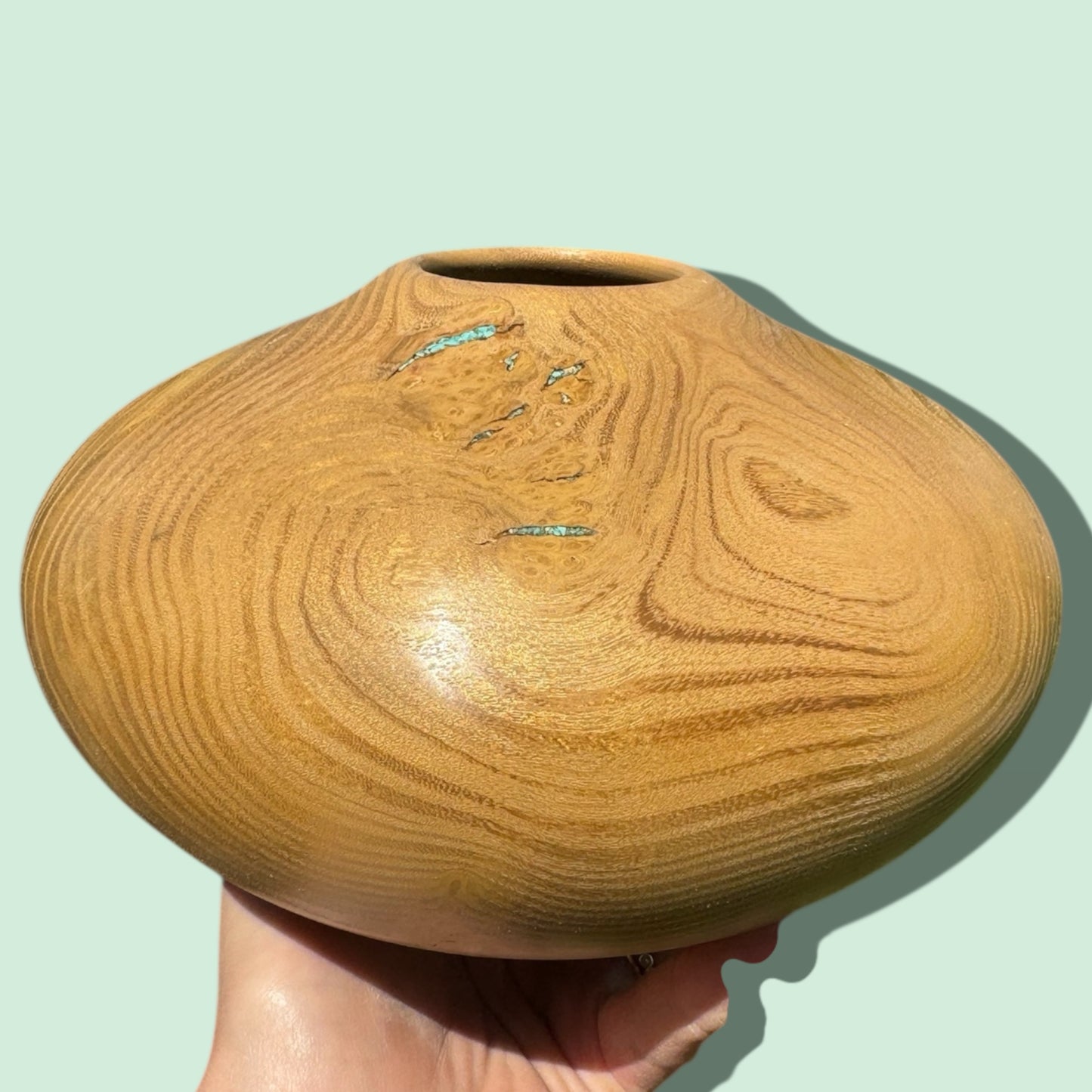 #116 - Mulberry Vessel with Fox Turquoise Inlay