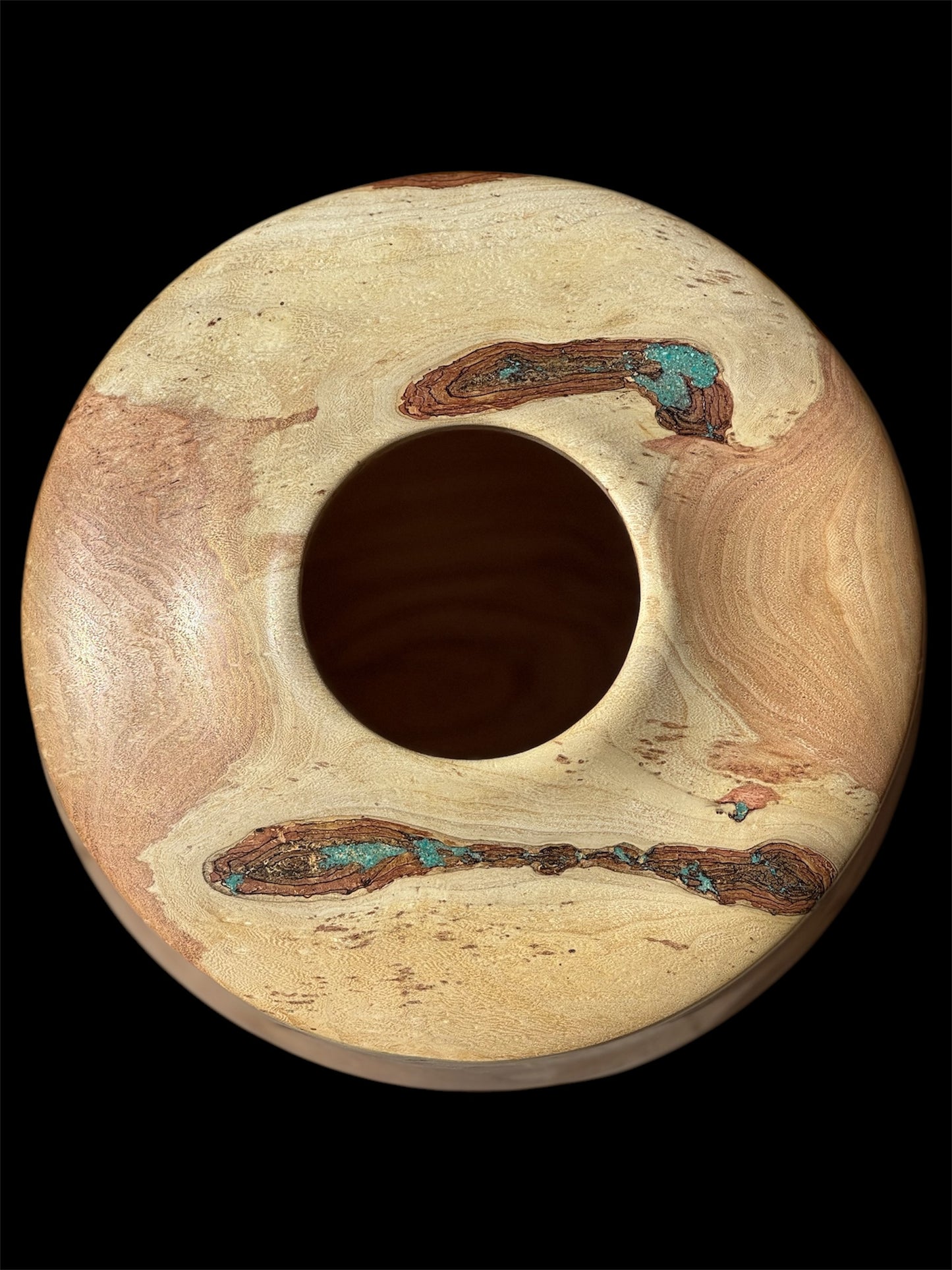 #71 Honey Locust Vessel with Kingman Turquoise Inlay