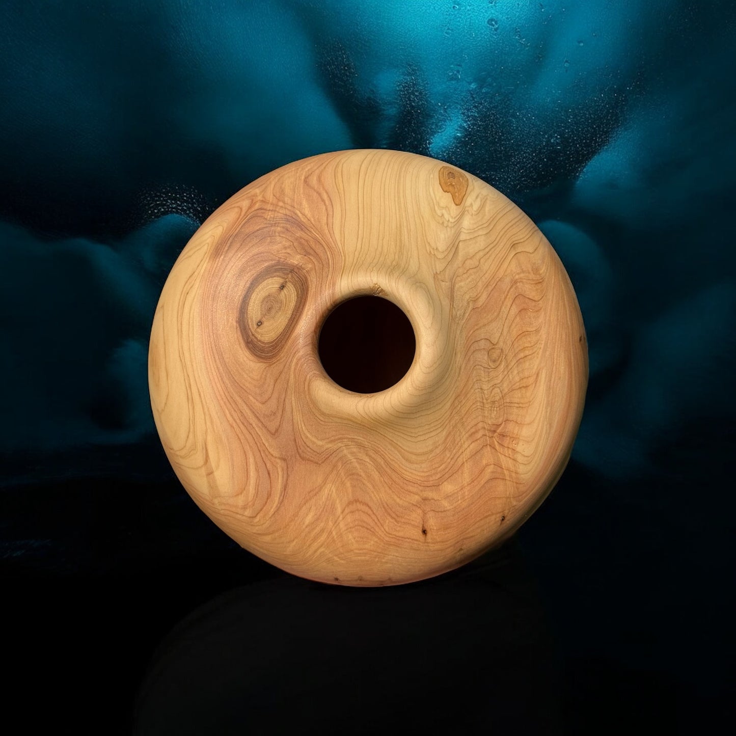 #112 - Alligator Juniper Vessel with Fox Turquoise Inlay