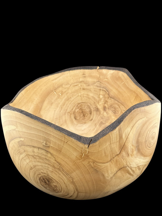#25 Large cottonwood bowl with burned rim