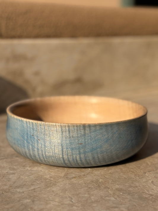 #120 - Blue Curly Maple Bowl