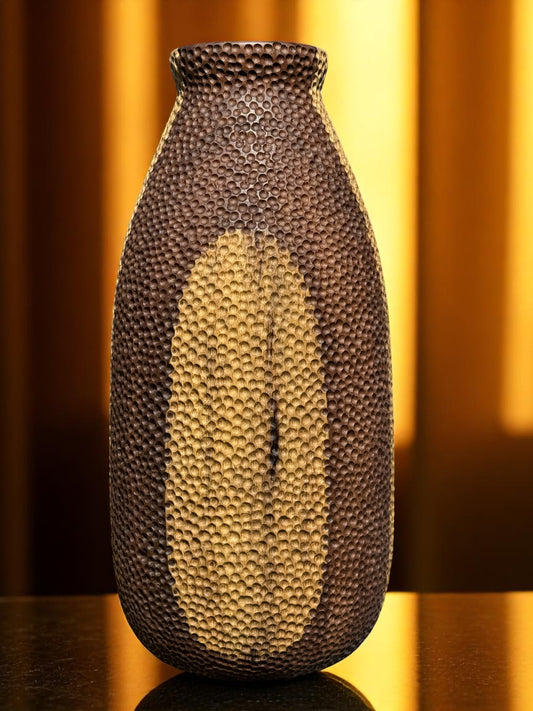 #23 Tall Walnut and White Limba Dimpled Vase