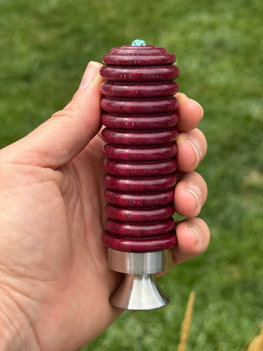 #127 - Purpleheart Bottle Opener with Sleeping Beauty Turquoise Cabochon