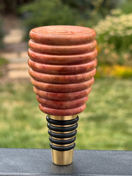 #129 - Camphor Burl Wine Bottle Stopper