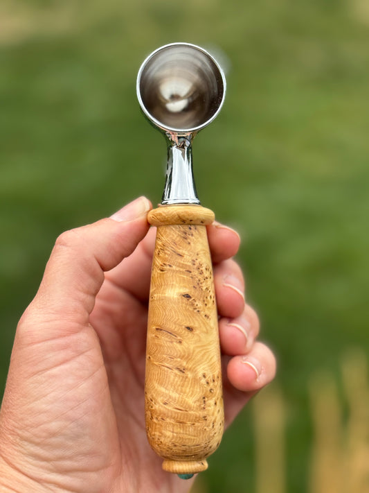 #134 - Cedar Burl Coffee Scoop with Sleeping Beauty Turquoise Cabochon