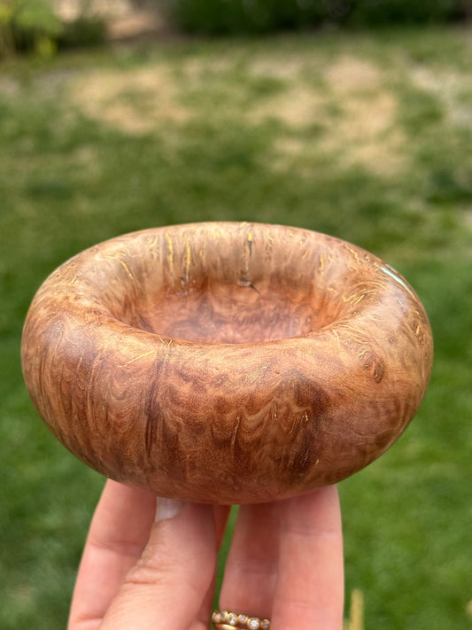#136 - Coolibah Burl Bowl with Turquoise Inlay