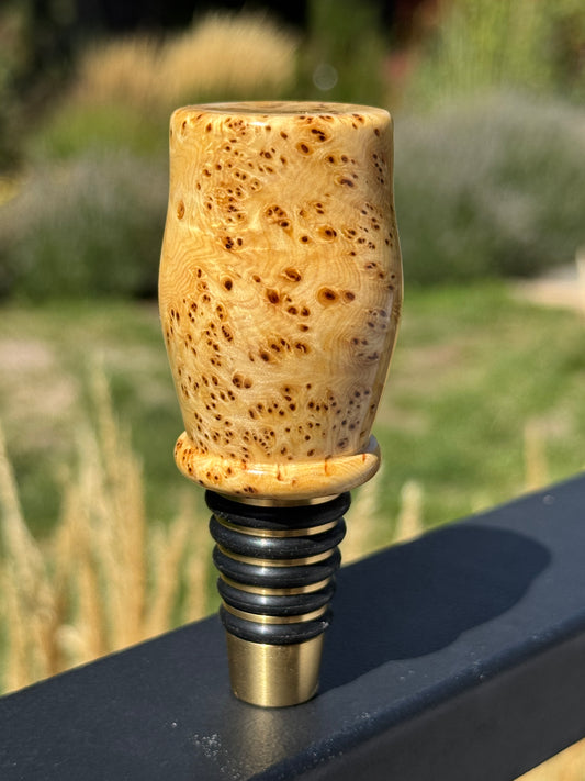 #189 - Yellow Cedar Burl Wine Bottle Stopper