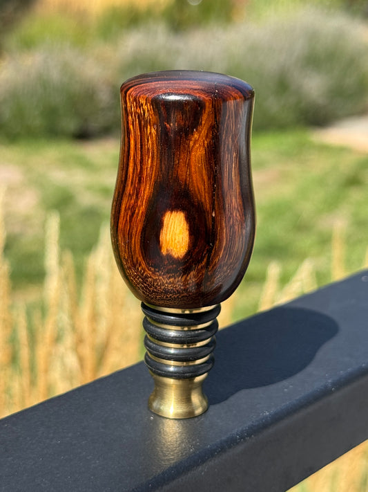 #177 - Mexican Ebony (Katalox) Wine/Whiskey Brass Bottle Stopper