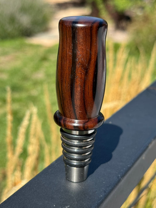 #182 - Macassar Ebony Whiskey Bottle Stopper