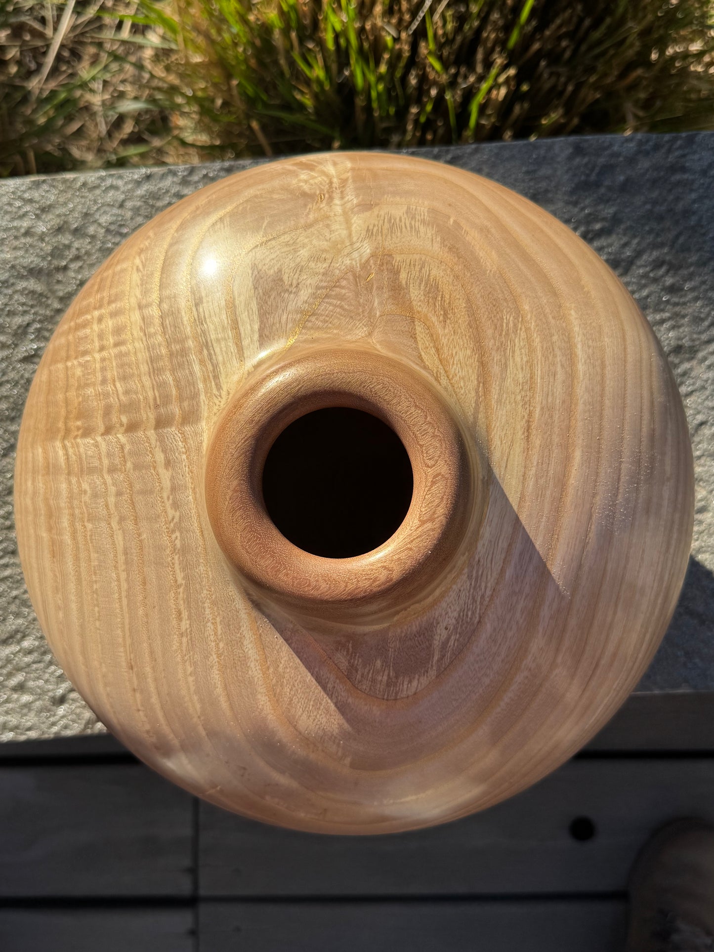 #80 Ash Vessel with Sapele Collar and Base