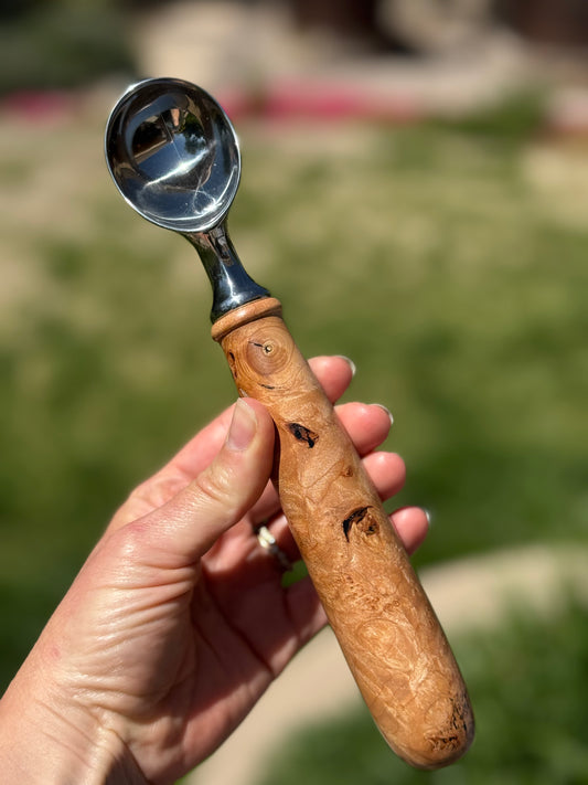 #87 - Maple Burl Ice Cream Scoop with Epoxy Inlay