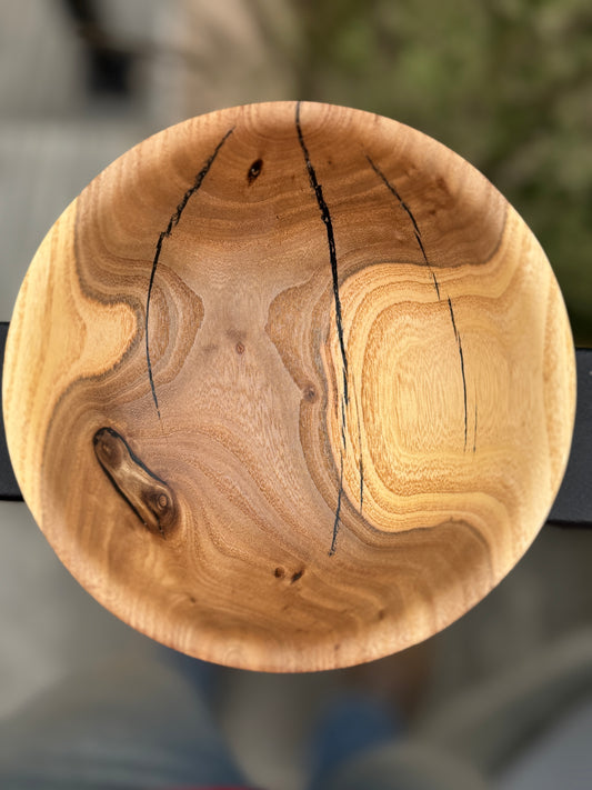 #32 Small Elm Bowl with Black Epoxy Inlay
