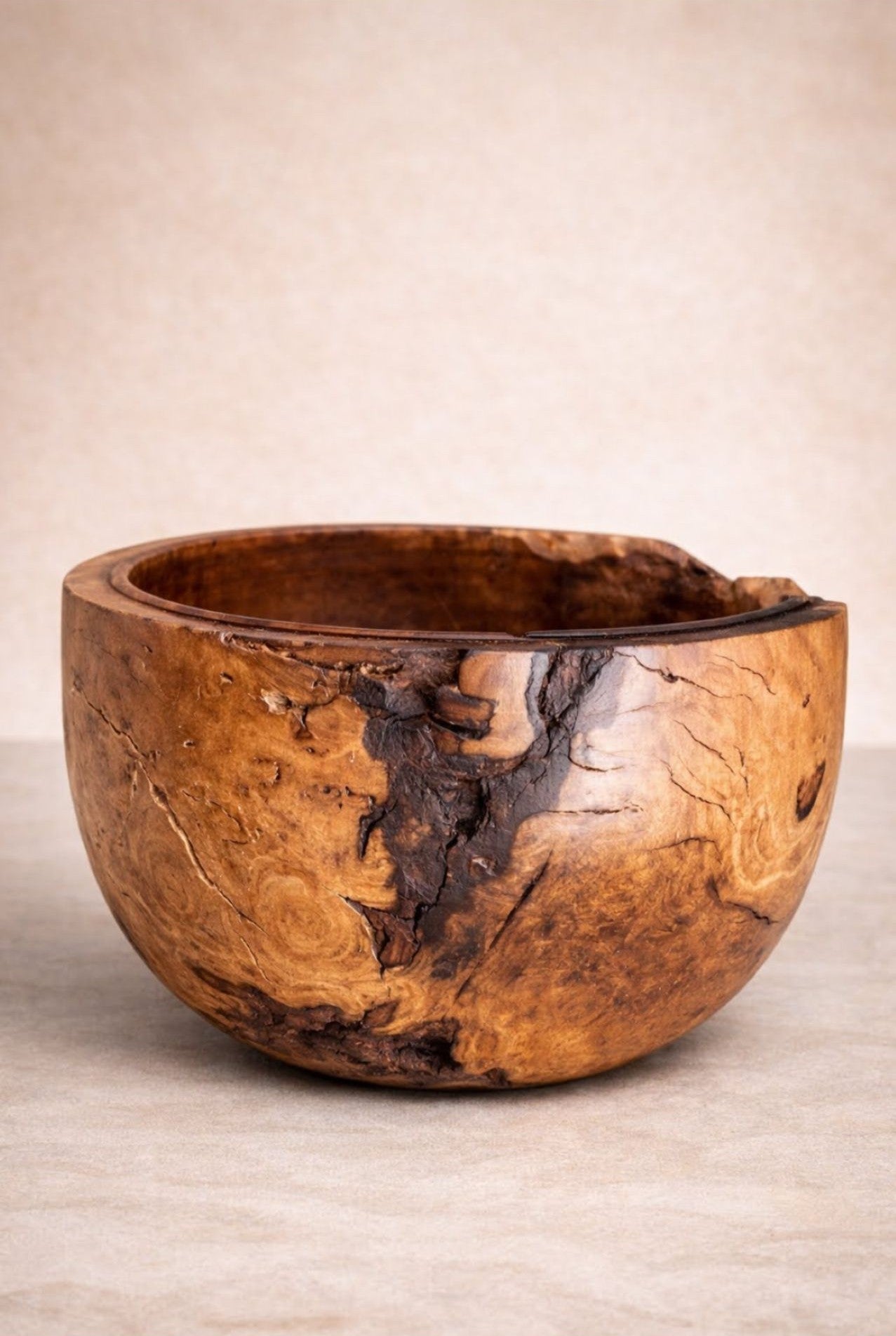 #192 - XL Madrone Burl Live Edge Beaded Bowl