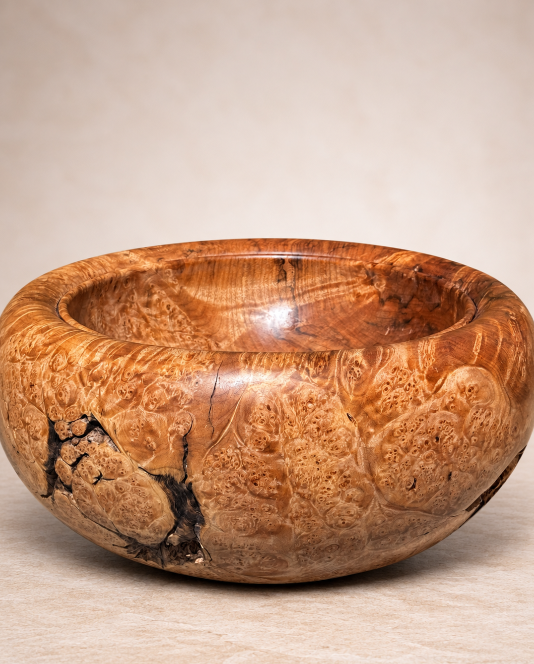 #228 - Maple Burl Beaded Bowl