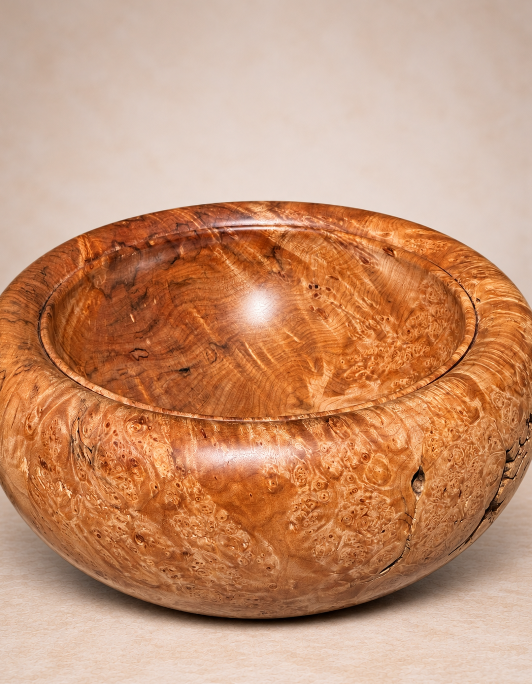 #228 - Maple Burl Beaded Bowl