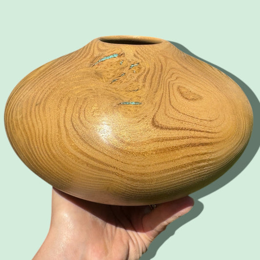 #116 - Mulberry Vessel with Fox Turquoise Inlay
